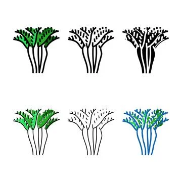 Types areca palm tree color icon vector イラスト素材