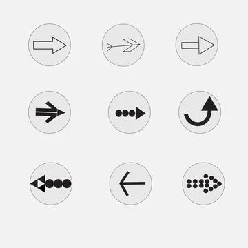 Types of arrows Stock Illustration