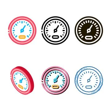 Types athlete speed indicator icon vector outline Stock Illustration