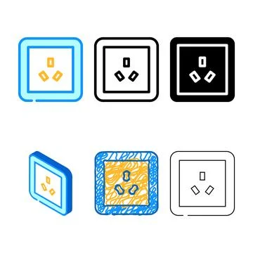 Types australia socket color icon vector Stock Illustration