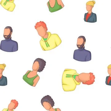 Types of avatar pattern, cartoon style Illustrazione stock