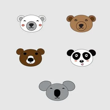 Types of bears Stock Illustration