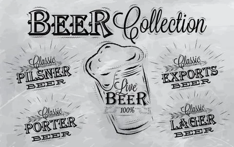 Types of beer coal Illustrazione stock