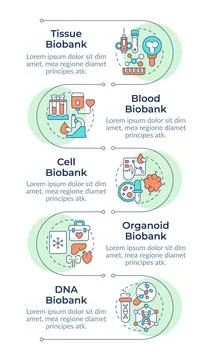 Types of biobanks infographic vertical sequence 库存插图