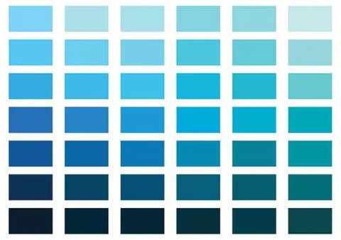 Types of blue Stock Illustration