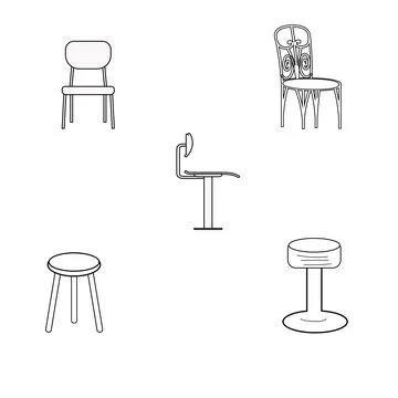 Types of chairs Stock Illustration