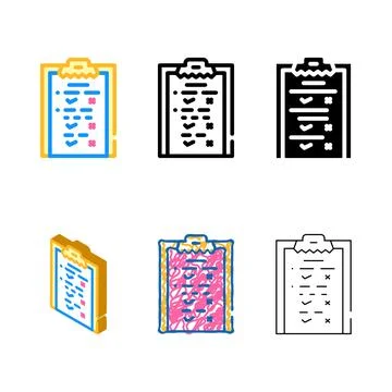 Types check list or questionnaire call center color icon vector イラスト素材