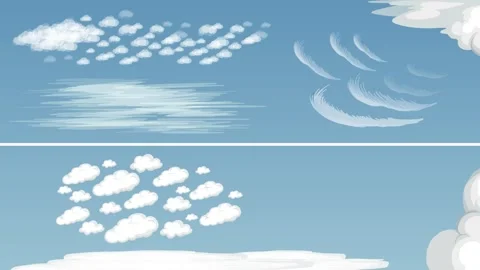 Types of Clouds and Their Levels Stockbeeldmateriaal 303792599