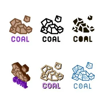 Types coal particles icon vector outline Stock Illustration