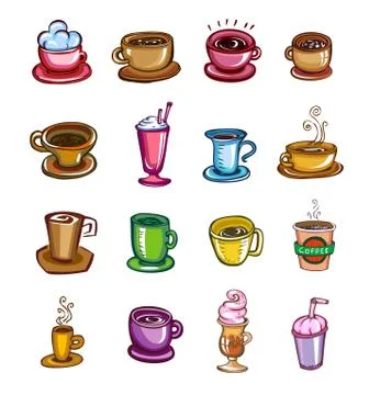 Types of coffee Stock Illustration
