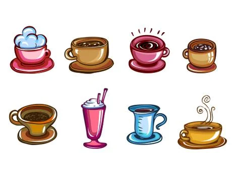 Types of coffee Stock Illustration