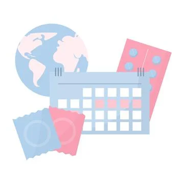 Types of contraception. Stock Illustration