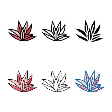 Types cryptocoryne wendttii color icon vector Stock Illustration
