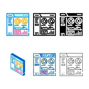 Types customer relationship management color icon vector イラスト素材