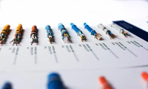 Types of data cable Stock Photos