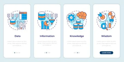 Types of data sources onboarding mobile app screen イラスト素材