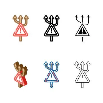 Types decision making risk color icon vector Stock Illustration