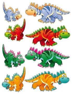 Types of dinosaurs. Stock-Illustration