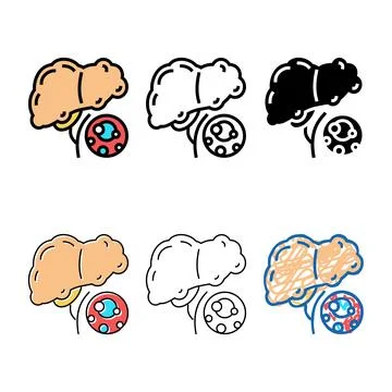 Types fatty liver dystrophy disease color icon vector Illustrazione stock