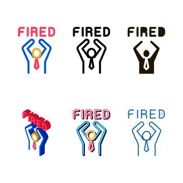 Types fired human icon vector outline Stock Illustration