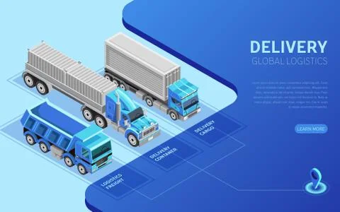 Types of freight trucks for website Stock Illustration