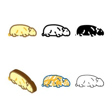 Types hamster standing pet color icon vector Stock Illustration