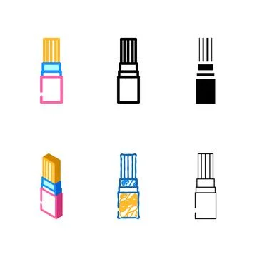 Types heat resistant flame retardant color icon vector Stock Illustration