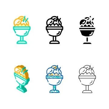 Types ice cream mango color icon vector Stock Illustration