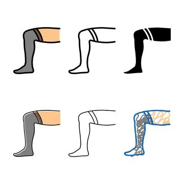 Types knee sock color icon vector isolated Stock Illustration
