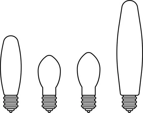 Types of light bulbs, idea sign icon set. Bulb icon collection Vector Illustrazione stock