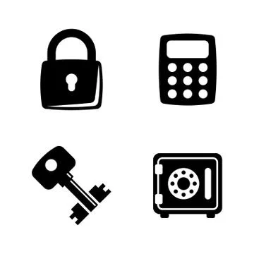 Types locks and keys. Simple Related Vector Icons Stock Illustration