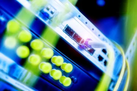 Types of network cables with the ability to receive and transmit signals up t Stock Photos