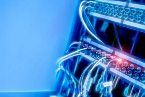 Types of network cables with the ability to receive and transmit signals up t Stock Photos