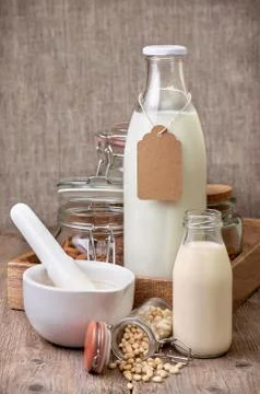 Types of nut milk Foto stock