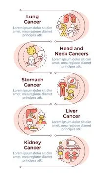Types of oncological diseases infographic vertical sequence Stock Illustration