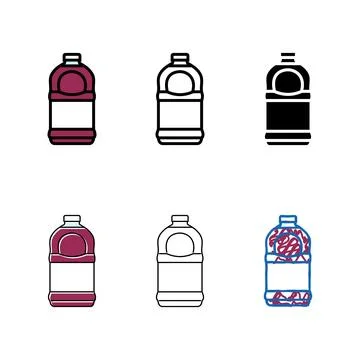 Types recycle juice plastic bottle color icon vector Stock Illustration