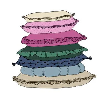 Types of sleeping pillows set Stock Illustration