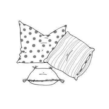 Types of sleeping pillows set Stock Illustration