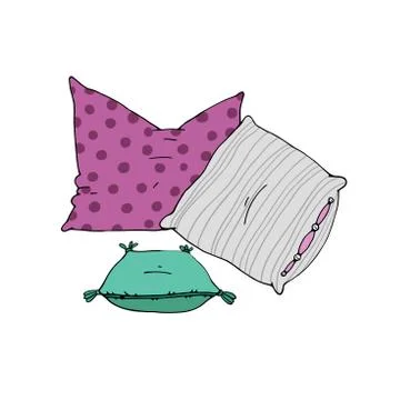 Types of sleeping pillows set Stock Illustration