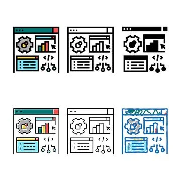 Types software erp color icon vector Stock Illustration