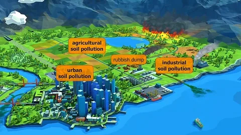 Types of soil pollution Stock Footage 308486408