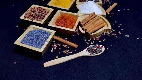 Types Of Spices Video stock 333446416