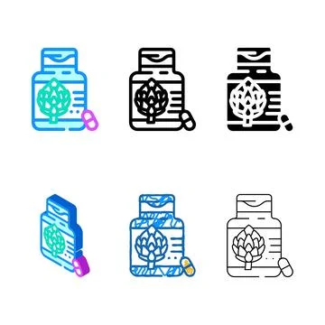 Types tablets artichoke color icon vector Stock Illustration