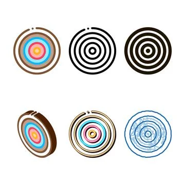 Types target archery equipment icon thin line vector Stock Illustration