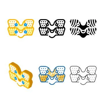 Types thighs ems training color icon vector Stock Illustration