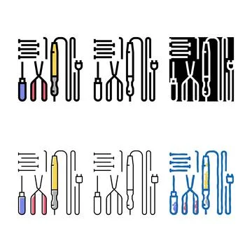 Types tools for repair electronics color icon vector Stockillustratie