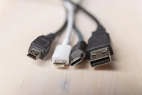 Types of USB connectors.  Stock Photos