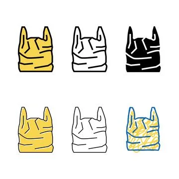 Types used bag plastic color icon vector Stock Illustration