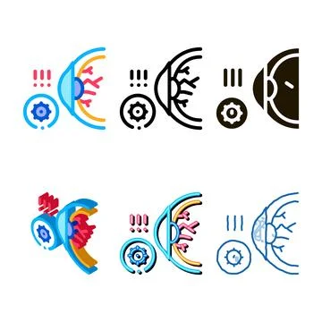 Types visual impairment icon vector outline Ilustração Stock