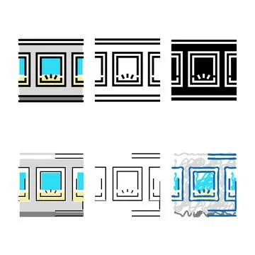 Types windows bottom lighting color icon vector Illustrazione stock